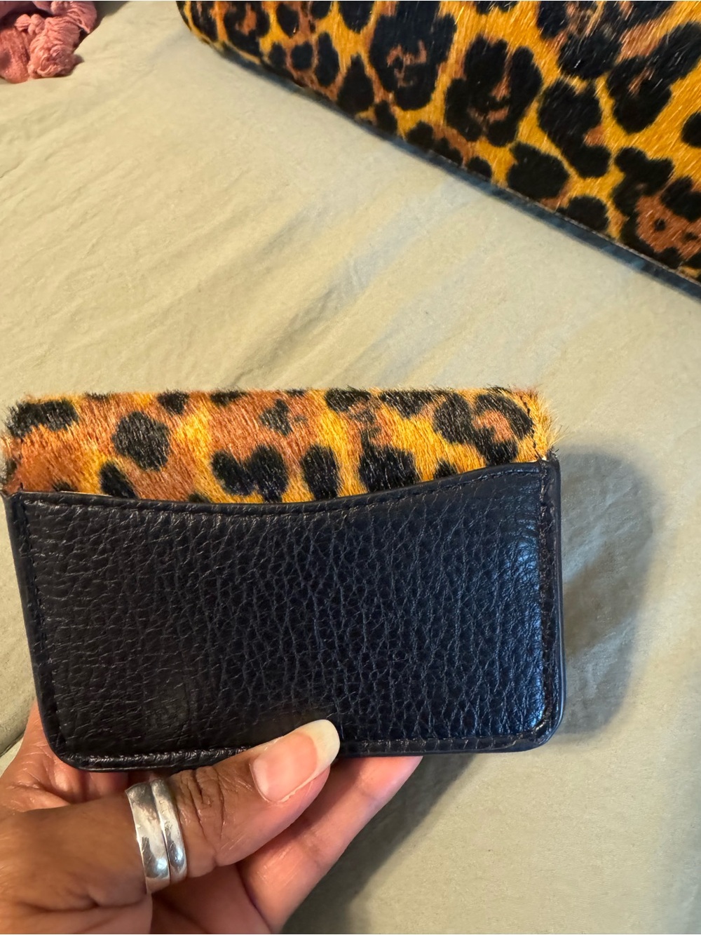 Leopard Print Shoulder Bag with Matching Wallet - Brown/Black - Picture 9 of 9